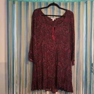 NEVER WORN! American Eagle Burgundy Boho MiniDress
